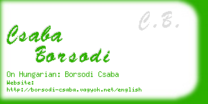 csaba borsodi business card
